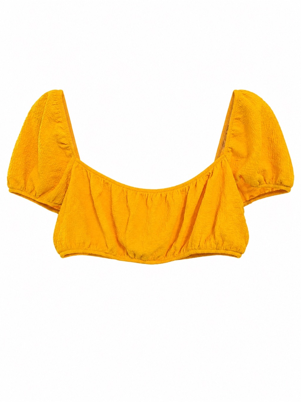 H&M Golden Puff Sleeve Crop Top